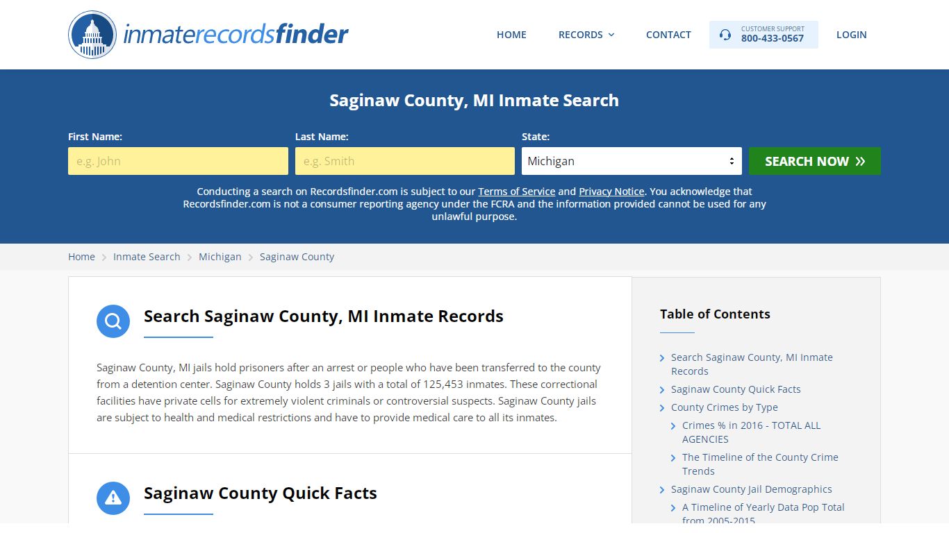 Saginaw County, MI Inmate Lookup & Jail Records Online